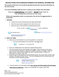 Document preview: Instructions for Form CC16:2.4 Guardian/Conservator General Information - Nebraska