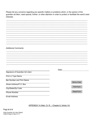 Form CH6ART14APP14 Appendix 14 Initial Guardian Ad Litem Report in a Proceeding Under the Nebraska Probate Code - Nebraska, Page 4