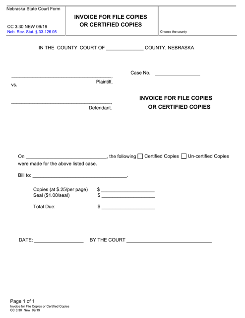 Form CC3:30  Printable Pdf