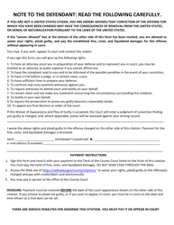 Document preview: Form CH6ART14APP5E Manual Uniform Citation and Complaint Forms - Defendant's Copy Back - Nebraska