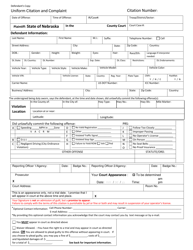 Form CH6ART14APP5A-5E Manual Uniform Citation and Complaint - Nebraska, Page 5