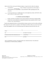 Form CH6ART3APP30A Request for the Issuance of a Nebraska Subpoena for a Proceeding in a Foreign Jurisdiction - Nebraska, Page 2