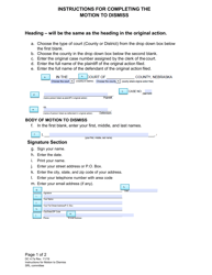 Instructions for Form DC4:7 Motion to Dismiss - Nebraska