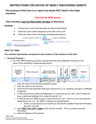 Instructions for Form CC16:2.18 Notice of Newly Discovered Assets - Nebraska