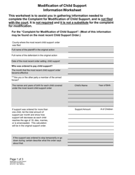 Form DC6:14.3 Modification of Child Support Information Worksheet - Nebraska