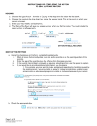 Instructions for Form JC15:1 Motion to Seal Records - Nebraska