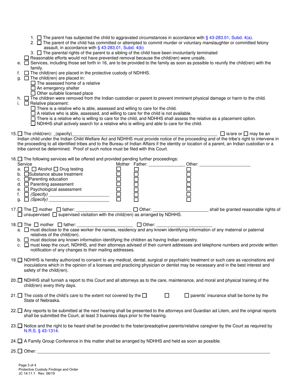 Form JC14:11.1 Download Fillable PDF or Fill Online Protective Custody ...