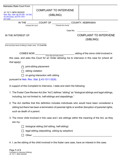 Form JC15:11  Printable Pdf