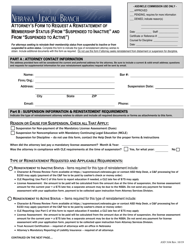 Document preview: Form ASD3:04 Attorney's Form to Request a Reinstatement of Membership Status (From suspended to Inactive and From suspended to Active ) - Nebraska