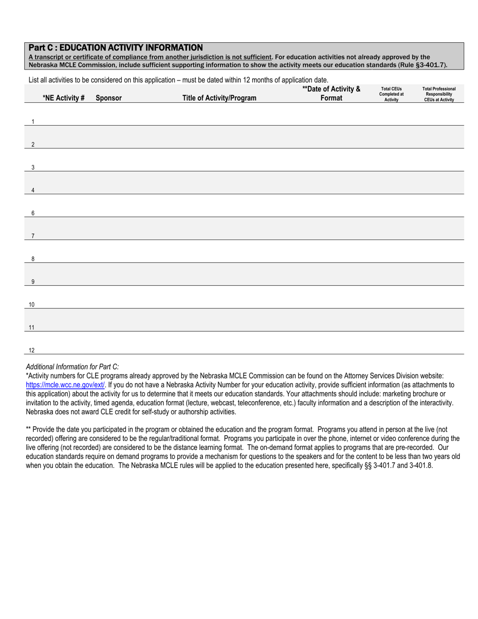 Form ASD3:16 Attorneys Form to Request a Reinstatement of Membership Status (From resigned to Inactive and From resigned to Active) - Nebraska, Page 2