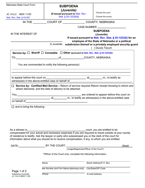 Form JC14:2.2 - Fill Out, Sign Online and Download Fillable PDF ...