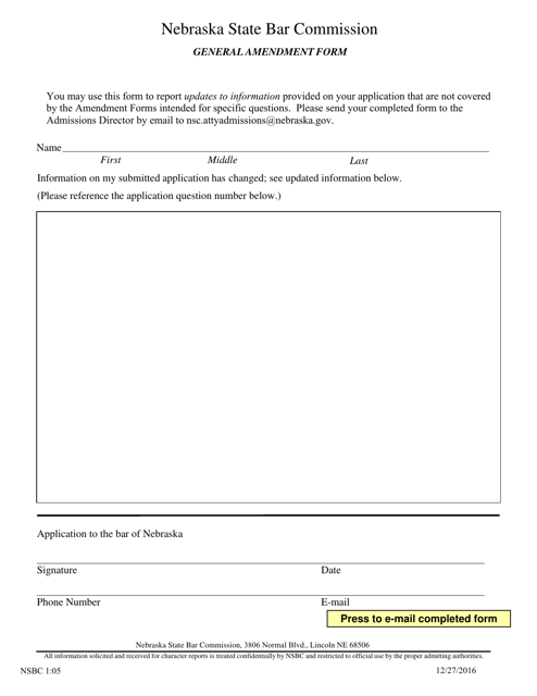 Form NSBC1:05  Printable Pdf