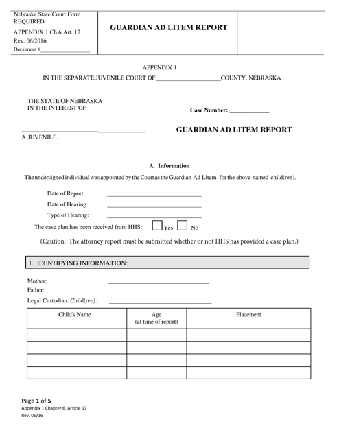 Form CH6ART17 Appendix 1  Printable Pdf