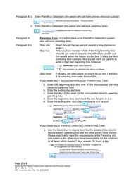 Instructions for Form DC6:5.38 Parenting Plan Parent-Created (Joint Legal and Sole Physical Custody) - Nebraska, Page 2