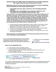 Document preview: Instructions for Form DC6:5.39 Parenting Plan Parent-Created (Sole Legal and Sole Physical Custody With One Parent) - Nebraska