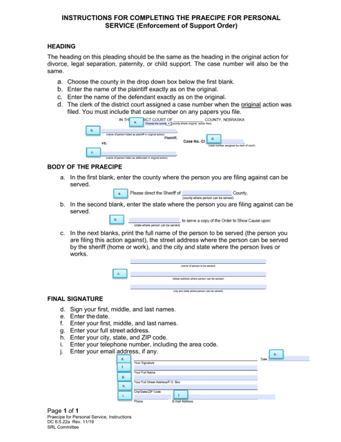 Form DC6:5.22  Printable Pdf