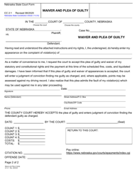 Form CC2:1 Waiver and Plea of Guilty - Nebraska, Page 2