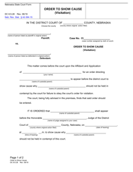 Document preview: Form DC6:5.28 Order to Show Cause (Visitation) - Nebraska