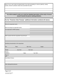 Form DC19:40 Information Worksheet for the Sexual Assault Protection Order - Nebraska, Page 2