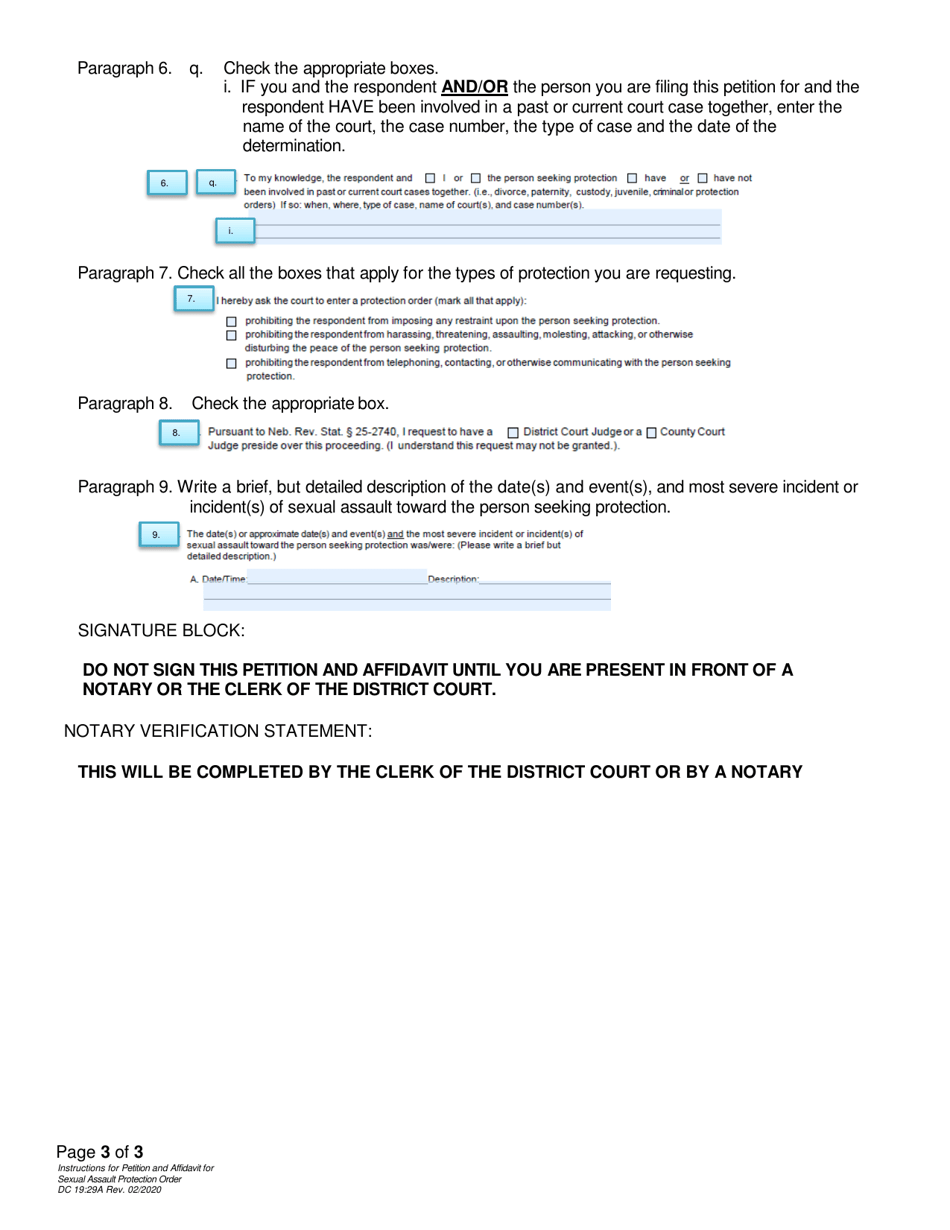 Download Instructions for Form DC19:29 Petition and Affidavit to Obtain ...