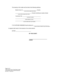 Form DC6:5.21 Order to Show Cause (Child Support, Health Care Expenses, and/or Childcare Expenses) - Nebraska, Page 2
