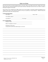 Form ODR-GR-F-061 Mediator Grievance Form - Nebraska, Page 2