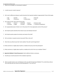 Form ODR-PA-F-044 Parenting Act Apprentice Mediator Self-evaluation - Nebraska, Page 2