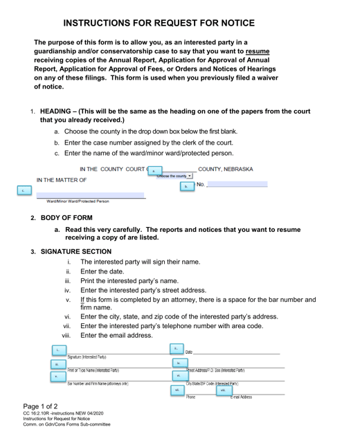 Form CC16:2.10R  Printable Pdf