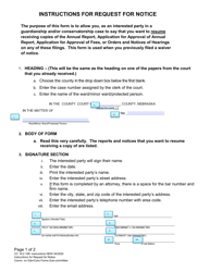 Instructions for Form CC16:2.10R Request for Notice - Nebraska