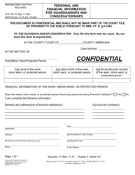 Document preview: Form CH6ART14APP11 Appendix 11 Personal and Financial Information for Guardianships and Conservatorships - Nebraska