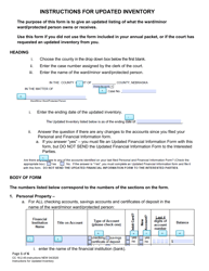 Instructions for Form CC16:2.45 Updated Inventory - Nebraska