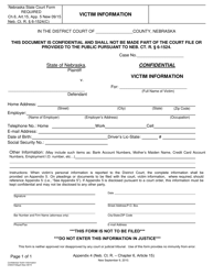 Document preview: Form CH6ART15APP5 Victim Information - Nebraska