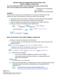 Instructions for Form CC6:11 Petition to Set Aside Criminal Conviction - Nebraska