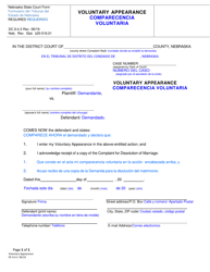Document preview: Form DC6:4.3 Voluntary Appearance - Nebraska (English/Spanish)