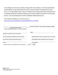 Form CC16:3.20 Motion to Terminate Guardianship/Conservatorship - Nebraska, Page 2