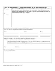 Appendix A Complaint Form - Nebraska, Page 3