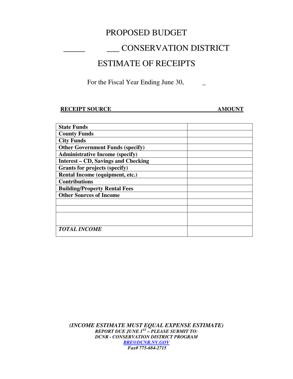 Proposed Budget Report - Nevada, Page 1
