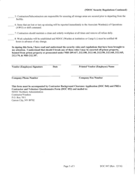 Form DOC047 Security Regulations Acknowledgement - Nevada, Page 3