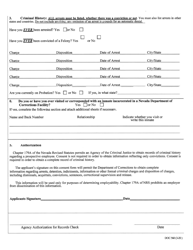 Form DOC560 Exhibit H Contractor Background Check Application - Nevada, Page 2