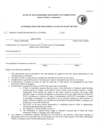Attachment 3 &quot;Authorization for News Media Access to Staff or Pudc&quot; - New Hampshire