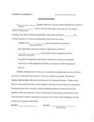 Document preview: Corporate Resolution (Corporation, Non-profit Corporation) - New Hampshire