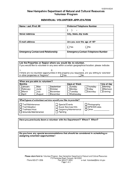Individual Volunteer Application - New Hampshire