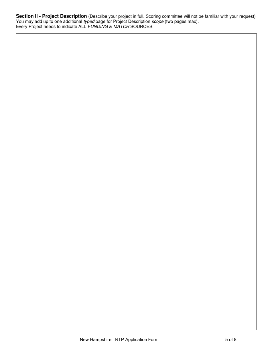 Recreational Trails Program Grant Application - New Hampshire, Page 5