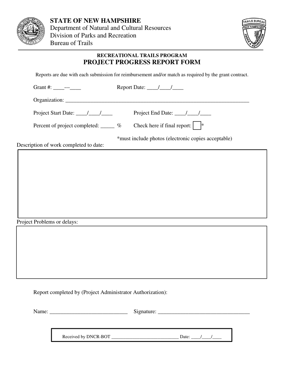 New Hampshire Recreational Trails Program Project Progress Report Form ...