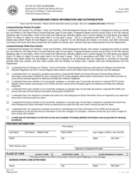 Form 2505 &quot;Background Check Information and Authorization&quot; - New Hampshire