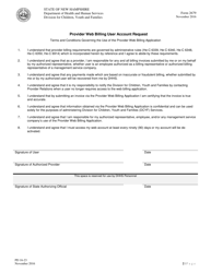 Form 2679 Provider Web Billing User Account Request - Create, Change or Terminate Account - New Hampshire, Page 2