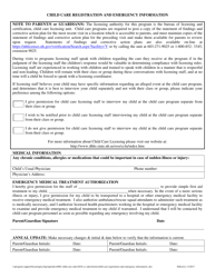 Child Care Registration and Emergency Information - New Hampshire, Page 2