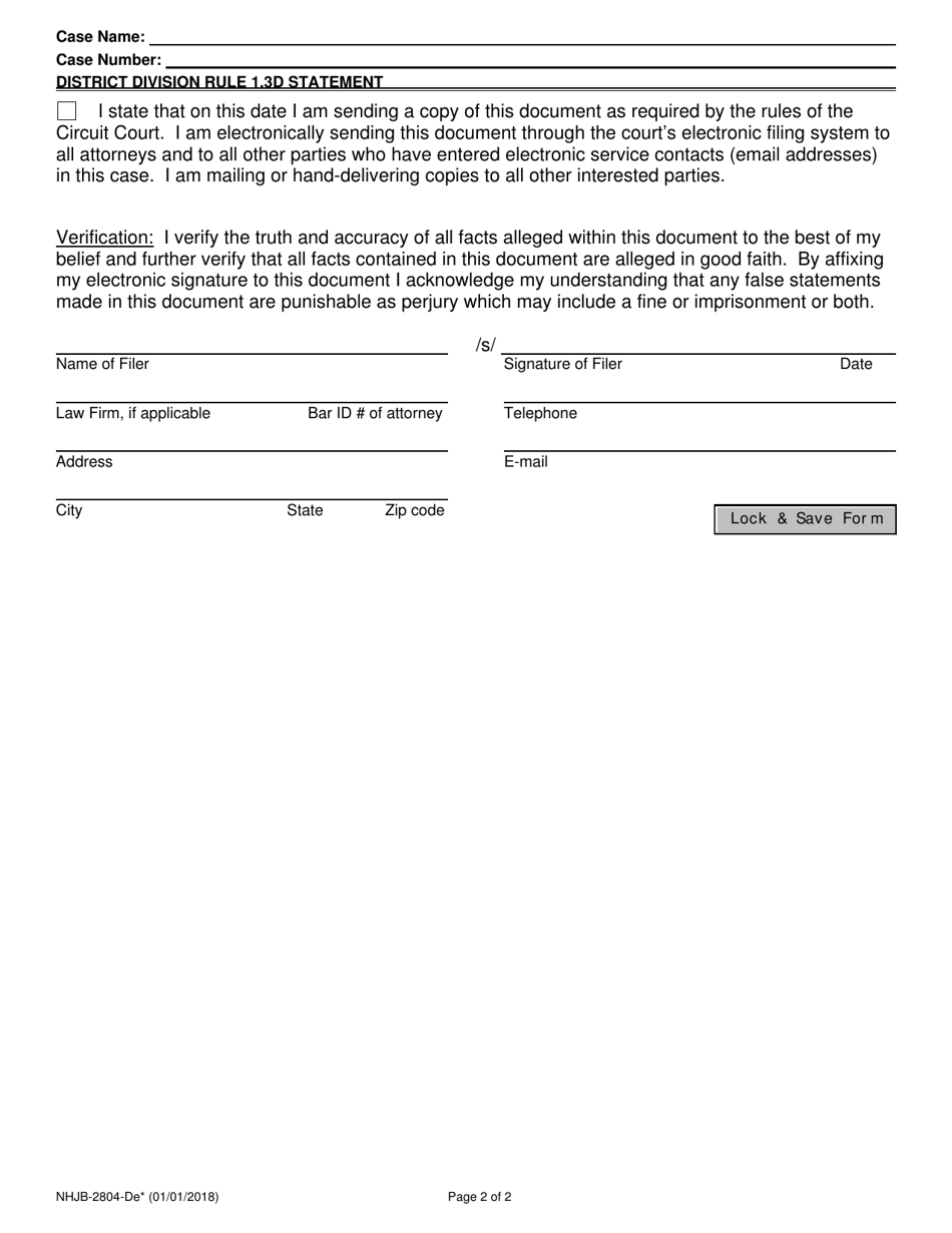 Form NHJB-2804-DE District Division Rule 1.3d Statement - New Hampshire, Page 2