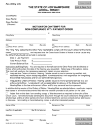 Document preview: Form NHJB-2815-DPE Motion for Contempt for Non-compliance With Payment Order - New Hampshire