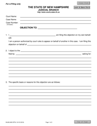Document preview: Form NHJB-2495-DFPE Objection - New Hampshire